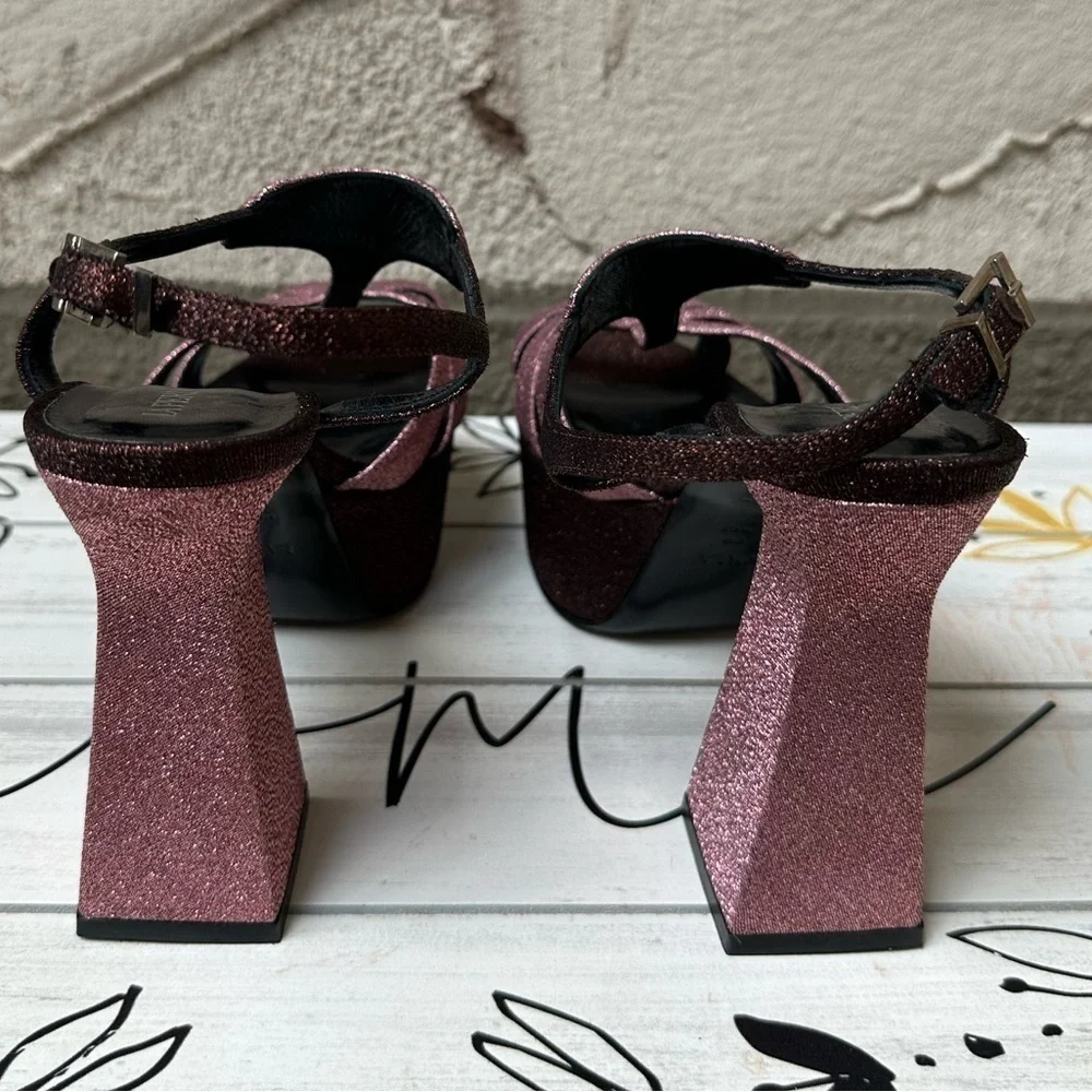 LA PERLA Glitter Platform Sandals size 7